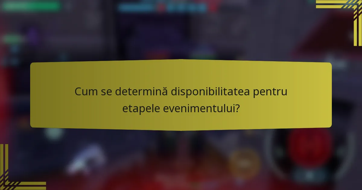 Cum se determină disponibilitatea pentru etapele evenimentului?